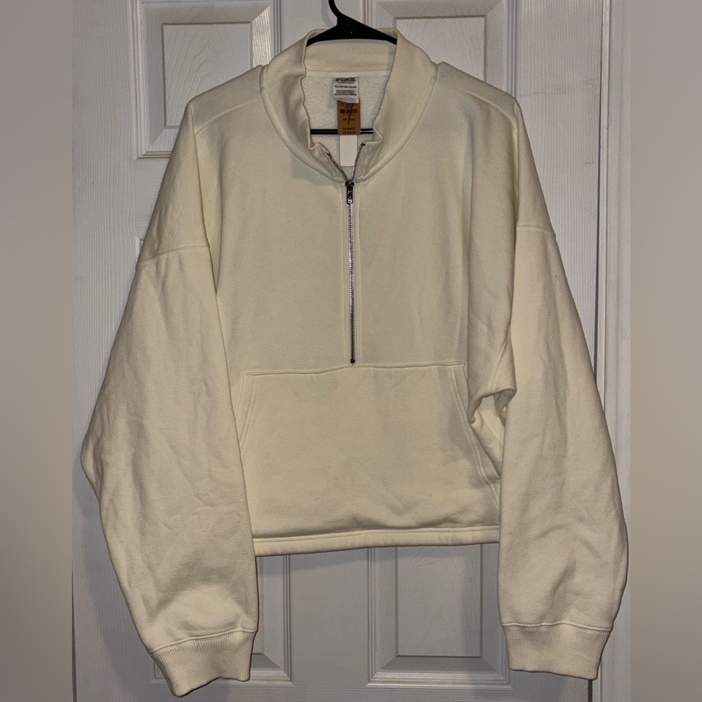 PINK By VS Cream Half-Zip Sweatshirt XXL - Picture 2 of 4